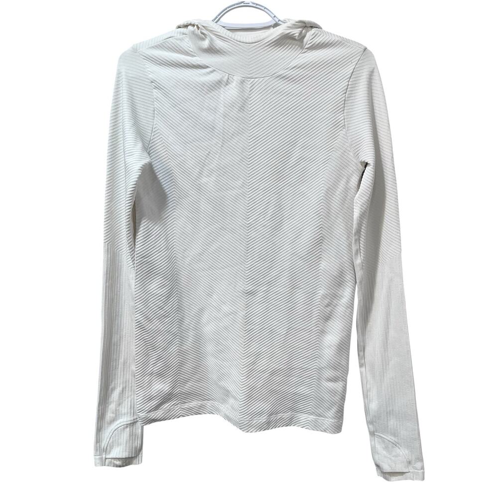 ATHLETA | Flurry Scuba Hoodie Long Sleeve Top White Sz Small - Picture 2 of 7